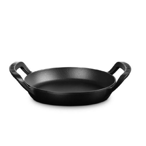 Skillet Rond Fonte Émaillée Collection Barbecue 25Cm Noir Mat Le Creuset