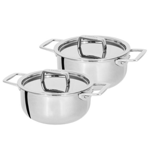 Set de 2 mini cocottes de 10cm en inox