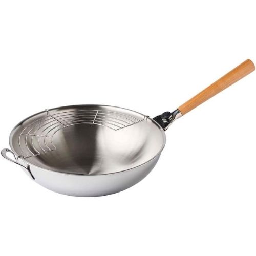 Wok avec poignée et grille