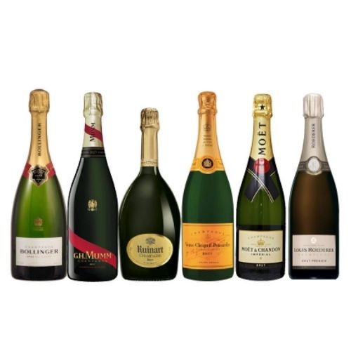 Cave decouverte 6 bouteilles de champagnes Grandes Maisons