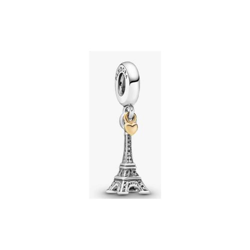 Charm Pendant Tour Eiffel Paris & Cœur Or et Argent - Pandora