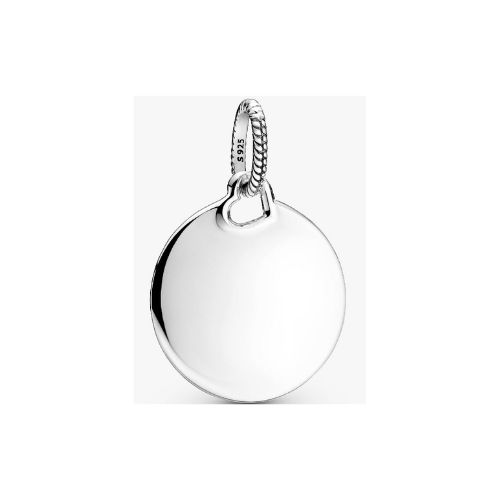 Pendentif Plaque Ronde Gravable Argenté - Pandora