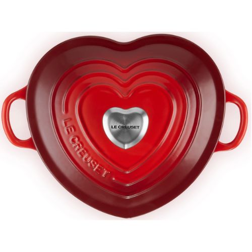 Cocotte cœur 20 cm cerise - Le creuset