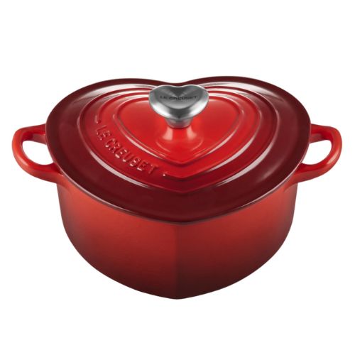 Cocotte cœur 20 cm cerise - Le creuset