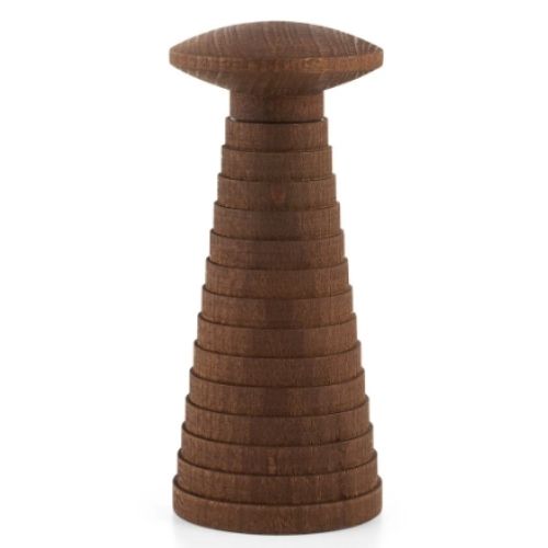 Yucatan — Moulin à sel, poivre et épices en bois de hêtre brun - Alessi