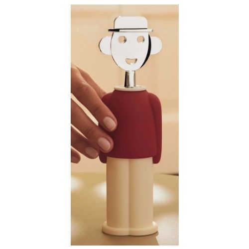 Alessandro M. — Tire-bouchon résine rouge et blanc, zamac chromée - Alessi