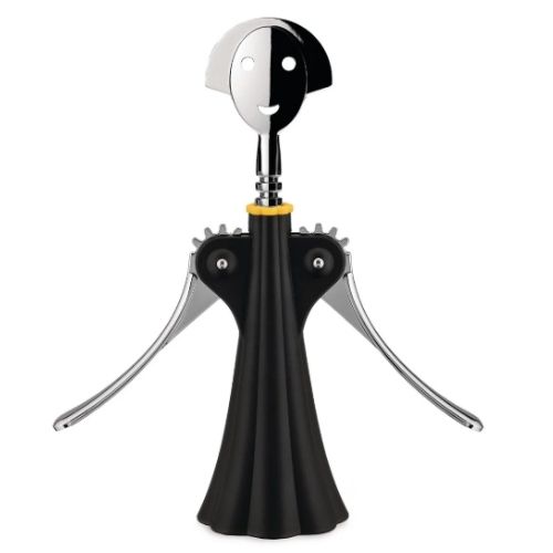 Anna G. — Tire-bouchon résine thermoplastique noir, zamac chromée - Alessi