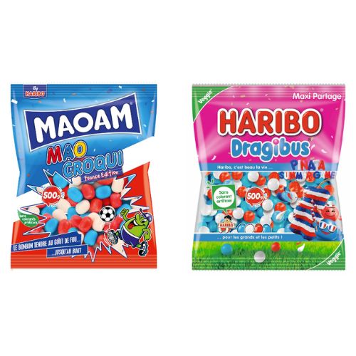 Lot Haribo Coupe du Monde Bleu Blanc Rouge 1 kg - Haribo