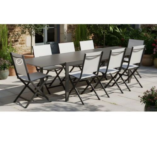 Ensemble jardin ELOISE 135/270 + 6 chaises - Proloisirs
