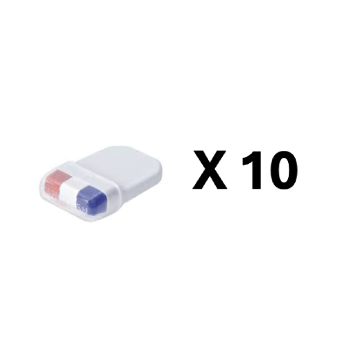 Lot de 10 Fanbrush Bleu/Blanc/Rouge