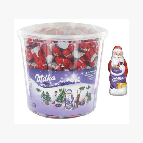 Mini Peres Noel en chocolat Milka - tubo de 1,540 kg - Milka