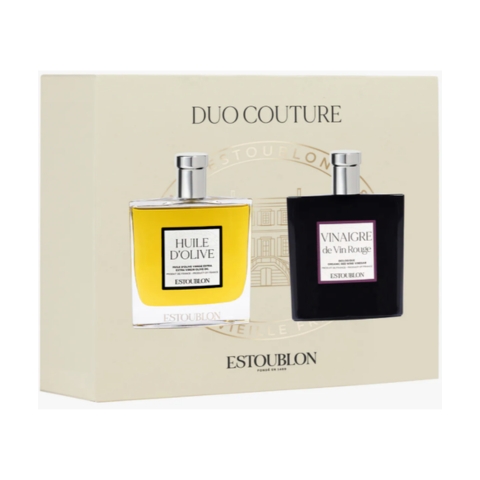 Coffret Duo Couture 2×10 cl - Huile d’Olive Vierge Extra & Vinaigre de Vin Rouge - Estoublon