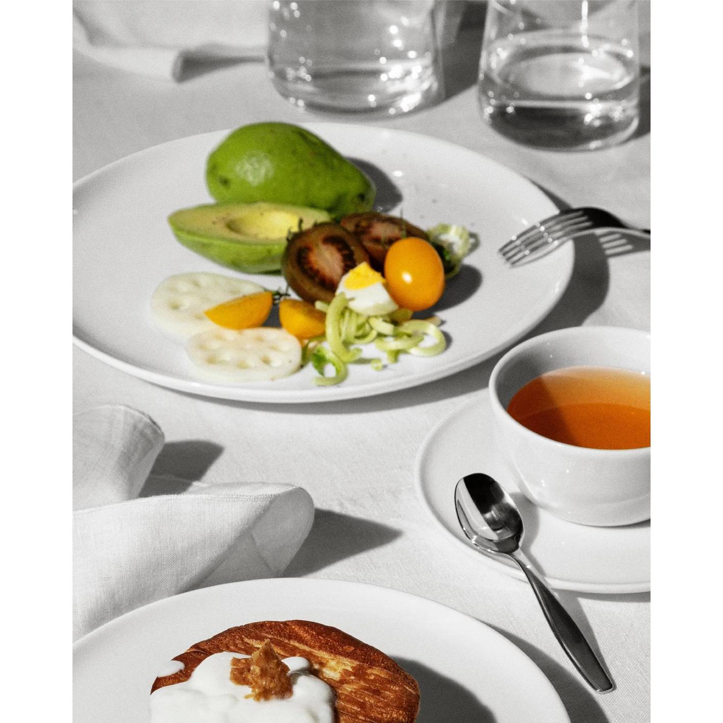 4 assiettes plate en porcelaine blanche Itsumo Alessi