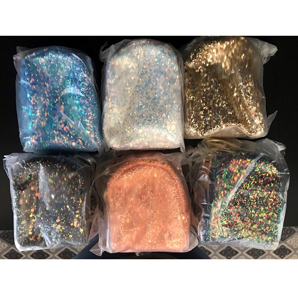 Glitterlommebok med nøkkelring