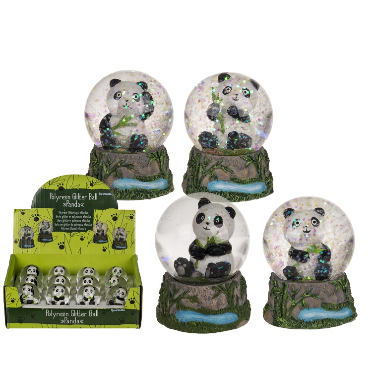 Glitterkugle - Panda