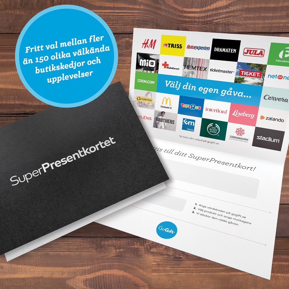 SuperPresentkort - www.gogift.com SVERIGE 100 SEK