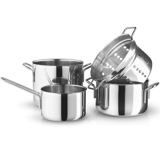 Eva Trio Ruostumaton Teräs Kattilasetti + pastasiivilä