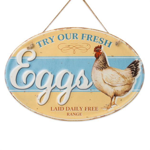 Metalskilt - Eggs
