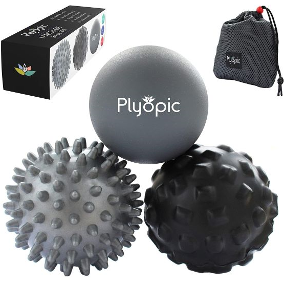 Plyopic Massage Ball Set – For Deep Tissue Muscle Recovery, Myofascial Release, Trigger Point Therapy, Crossfit Mobility and Plantar Fasciitis Relief