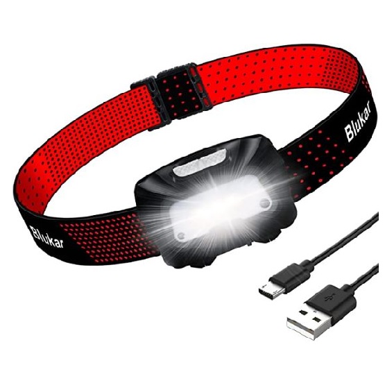 Blukar Head Torch Rechargeable, Super Bright LED Headlamp Headlight with Motion Sensor Control