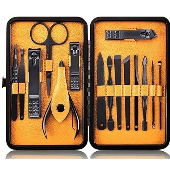 Nail Clipper Kit - Stainless Steel Grooming Set of 15pcs