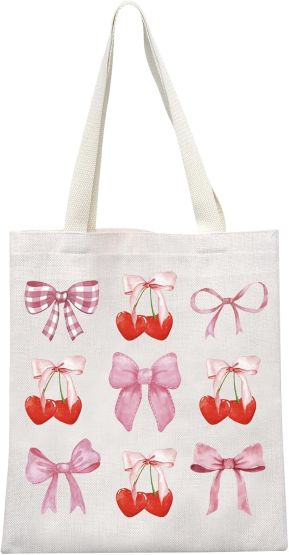 Mon cheri shopper tote bag with cherry detail in multi